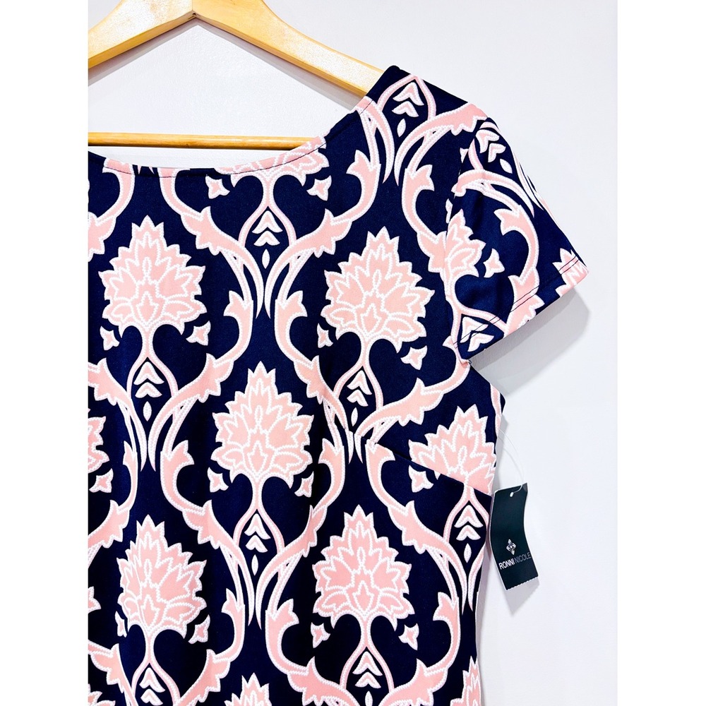 RONNIE NICOLE Navy floral sheath dress | Elegant Office | Size 14 - Picture 3 of 6